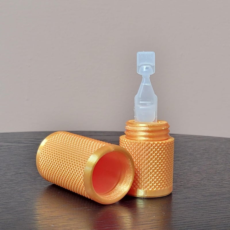 Znet3D Eye Drop Vial Holder & Pocket Carry Case - Holds One (1) Single-Use Eye Drop Vial - Great for carring in Pocket, Purse/Clutch, School Bag - (Silk Gold) - Image 3